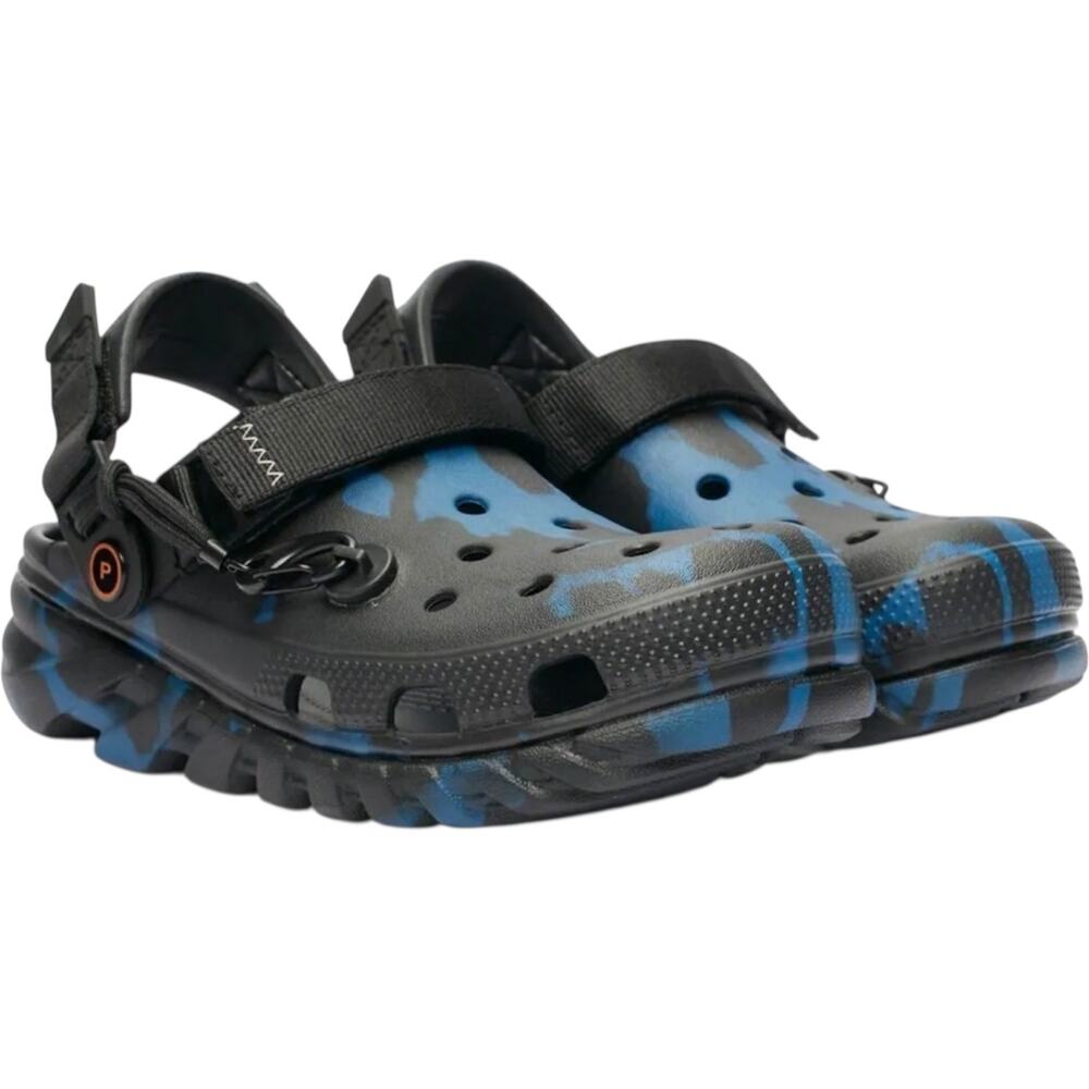 Post Malone x Crocs Duet Max Clog Shoes Closed Slingback Outdoor Blue Camo 11